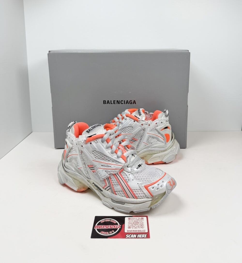 Size 34EU/4W - Balenciaga Runner Sneakers White/Orange🧡 NEW/RETAIL $1,150!